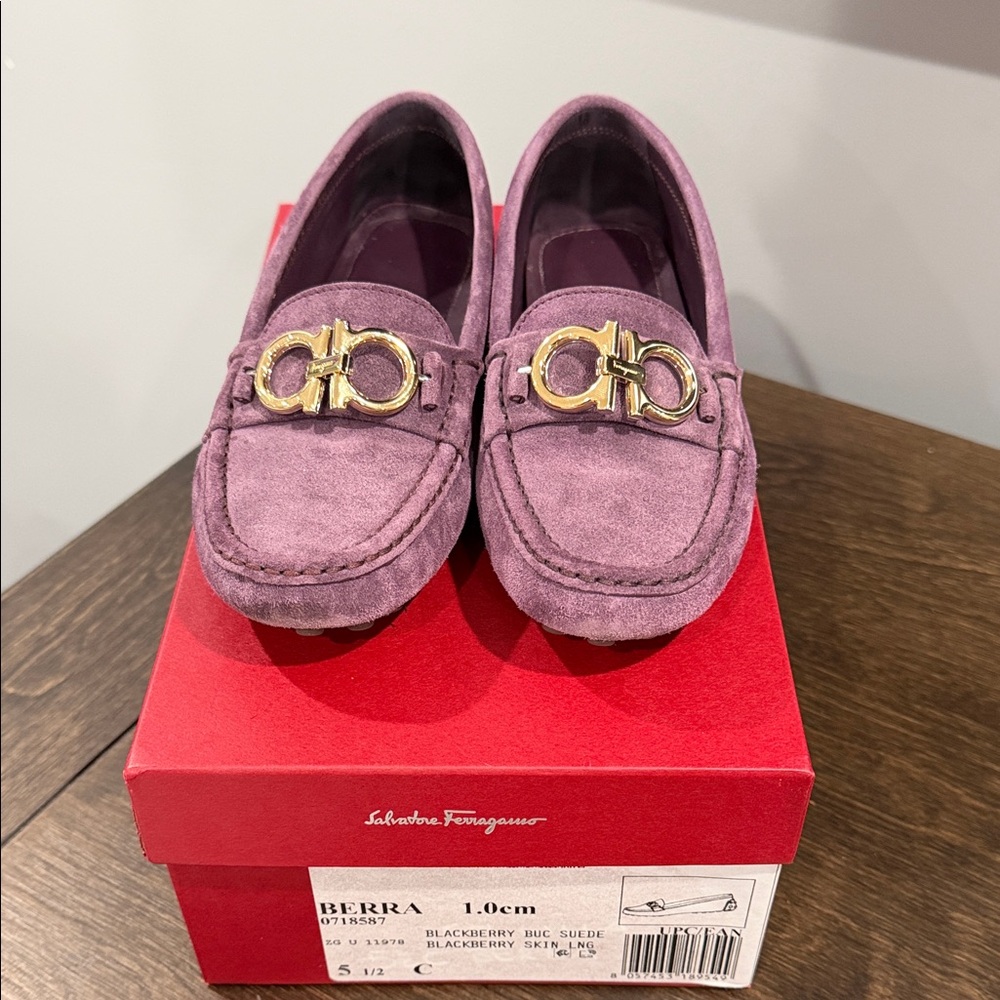 Salvatore Ferragamo Women's Blackberry Suede Loafers